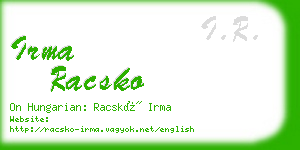 irma racsko business card